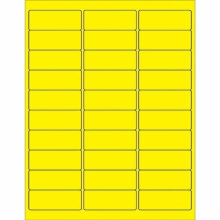 BSC PREFERRED 2 5/8 x 1'' Fluorescent Yellow Rectangle Laser Labels, 3000PK S-5047Y
